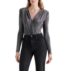 Steve Madden Melvina Sparkle V Neck Bodysuit